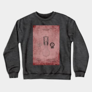 Vintage Rose Light Bulb Patent Crewneck Sweatshirt